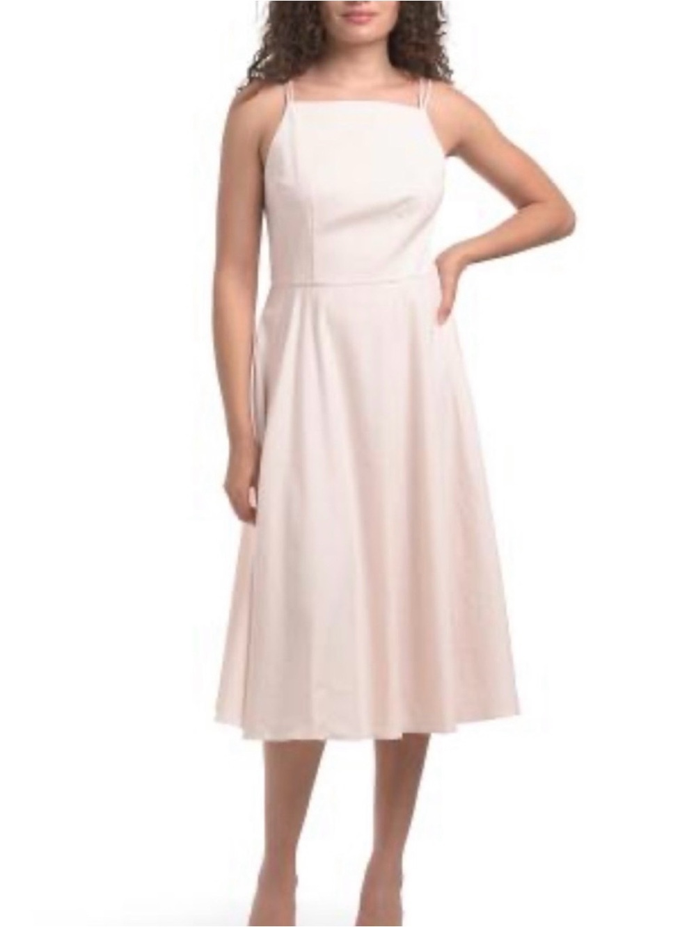 Theory Classic Square-Neck White Midi Dress